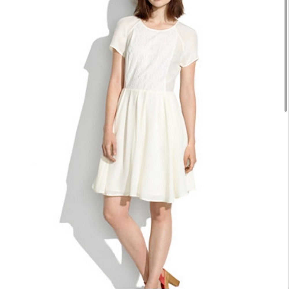 Madewell Silk Embroidered back cutout dress